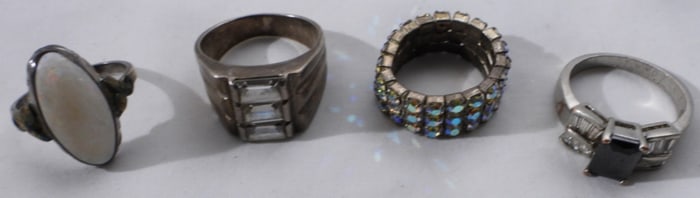 (4) Silver-Tone Rings
