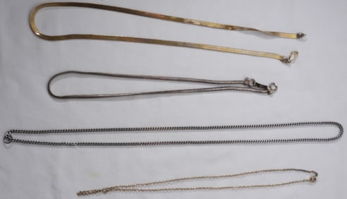 (4) Silver-Tone & Gold-Tone Necklaces