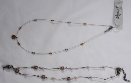 (1) Orange & (1) Pink Necklace