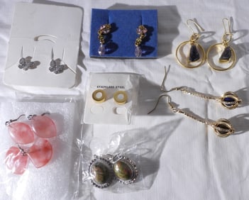 (7) Pairs Of Post Earrings