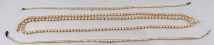 (3) Faux Pearl Necklaces