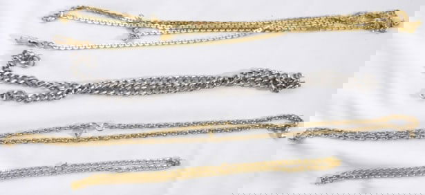 (3) Gold-Tone & (1) Silcer-Tone Necklaces