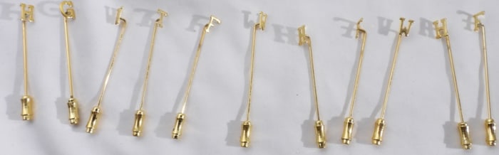 (11) Gold-Tone Letter Scaarf Pins