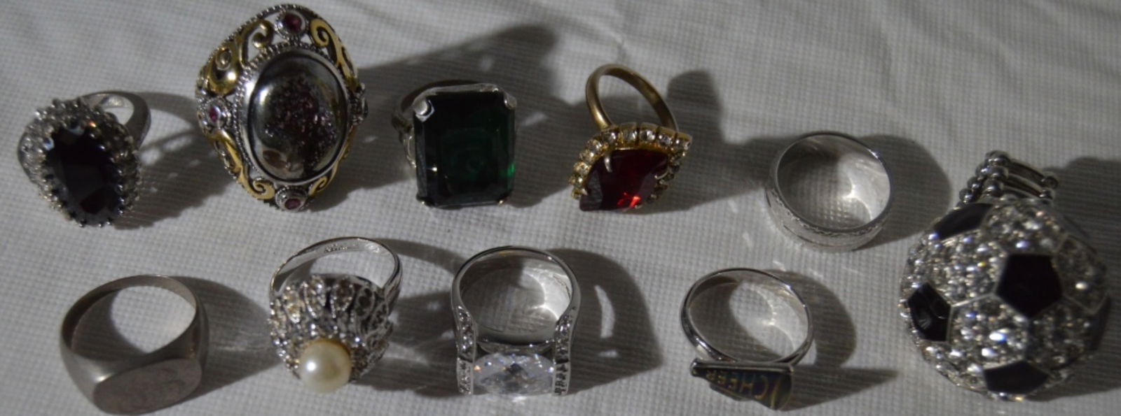 (10) Silver-Tone Women's Rings: Various sizing, beautiful and fun rings