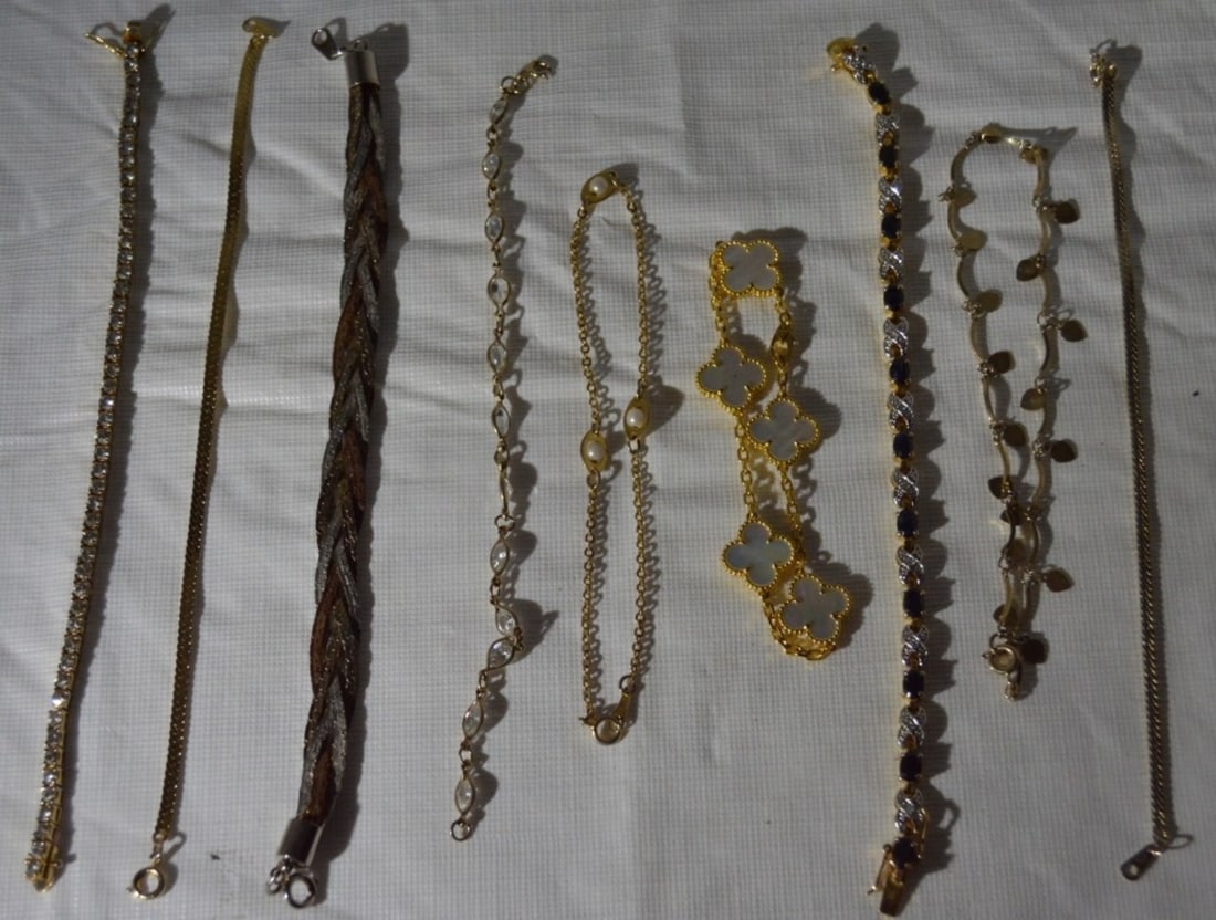 (9) Gold-Tone Women's Bracelets (1 of 1)