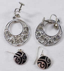 (2) Silver-Toned Earrings