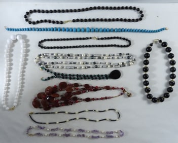 10 Large Beaded Necklaces