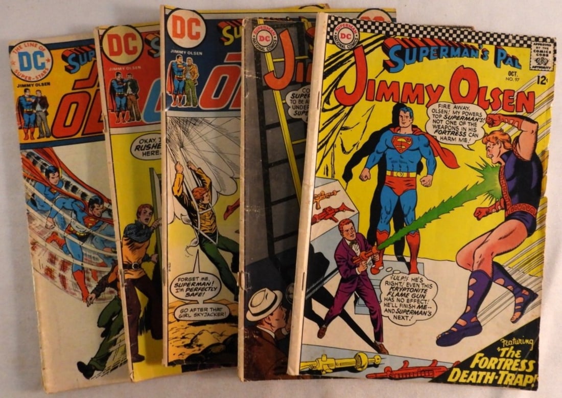 (5) Mixed Lot Of Superman's Pal Jimmy Olsen: Numbers 97, 106, 156, 157, & 162