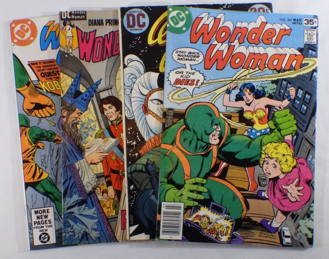 (4) Wonder Women DC Comics: 4 Wonder Women DC comics, #194, #208, #241, #276. All in various conditions.
