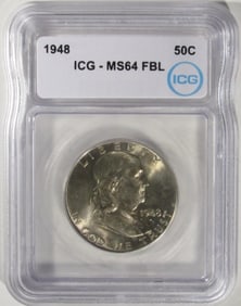 1948 Franklin Half, ICG MS-64 FBL