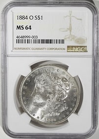 1884-O Morgan Dollar, NGC MS-64