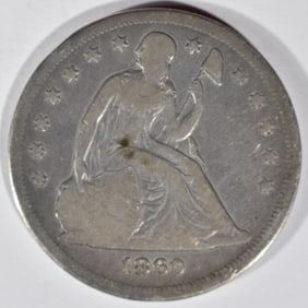 1860-O No Motto Seated Dollar