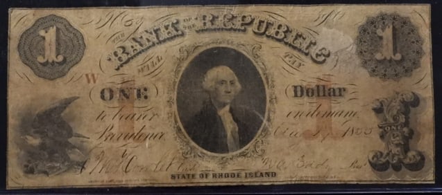 August 17, 1853 Bank Republic One Dollar
