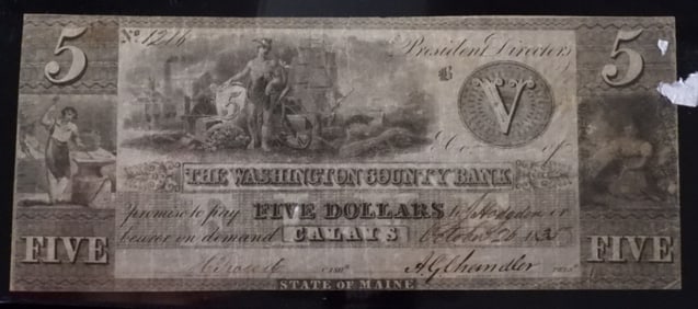 October 26,1835, Five Dollars