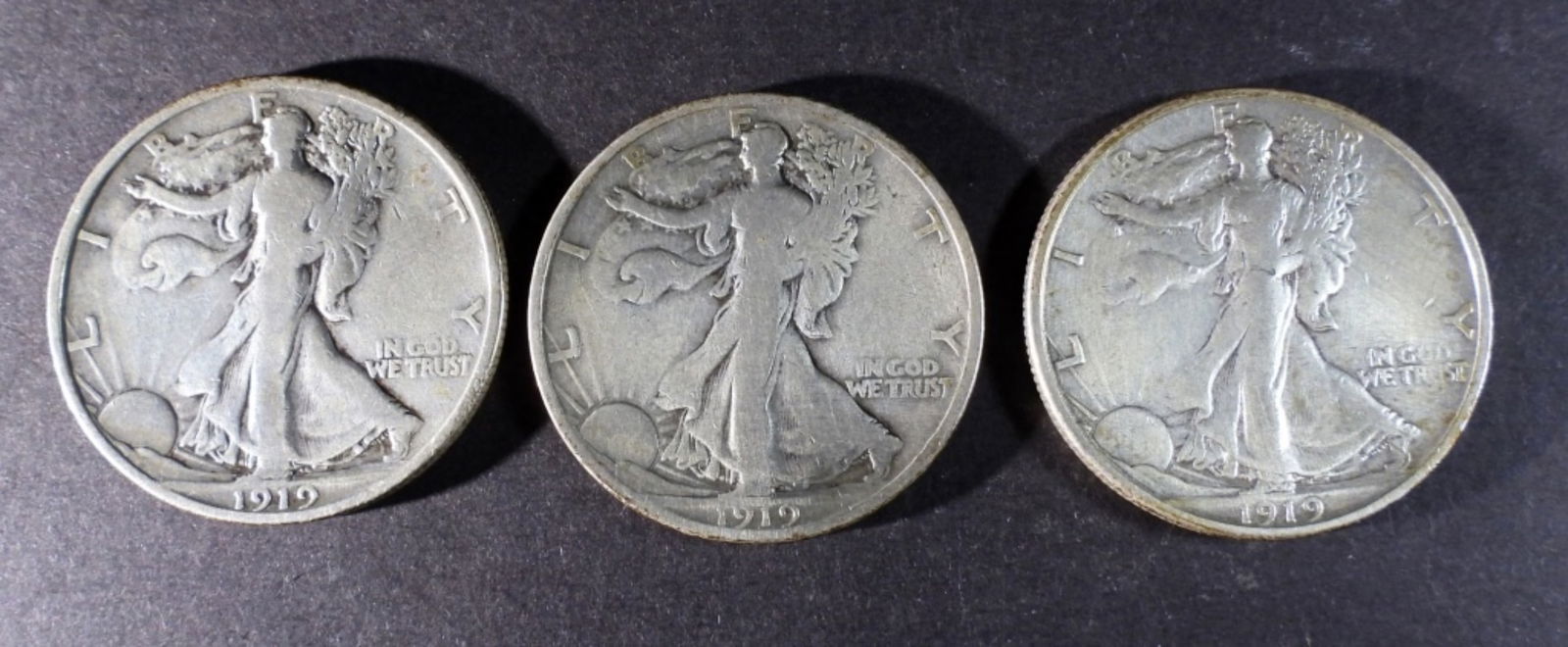 (3) 1919 Liberty Walking Half Dollar (1 of 2)
