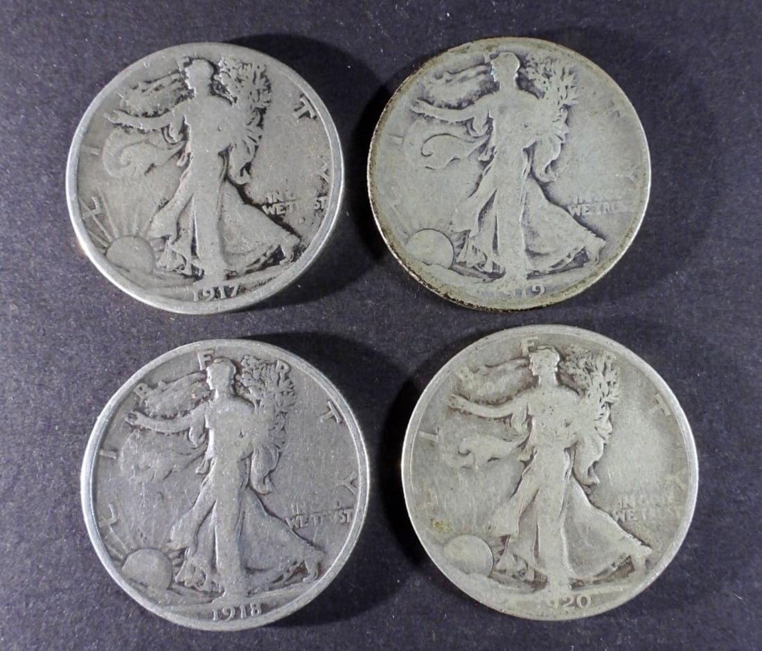 (4) Better Date Liberty Walking Half Dollar (1 of 2)