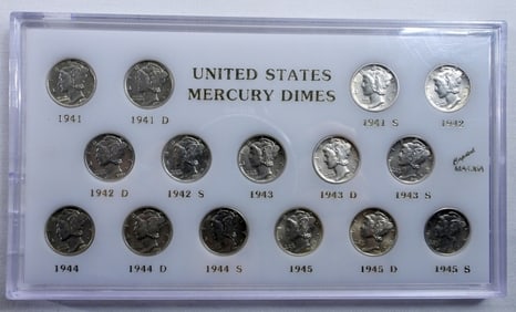 1941-45 US Mercury Dimes Collection
