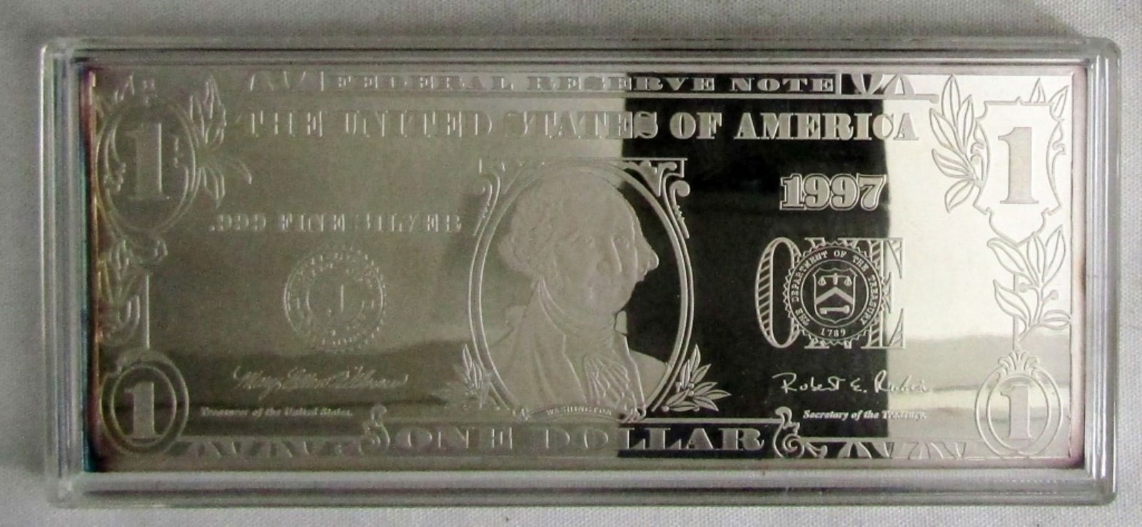 1997 .999 Fine Silver Dollar 4 OZ  Bar (1 of 2)