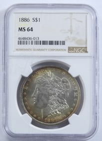 1886 Morgan Dollar, NGC MS-64
