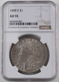 1888 S Morgan Dollar, NGC AU-55