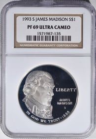 1993-S James Madison Commem, NGC PF-69 Ultra Cam