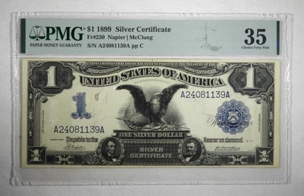 1899 $1 "Black Eagle" Silver Cert, PMG 35 CH VF