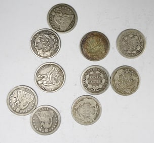 10 Seated Dimes- Various Dates