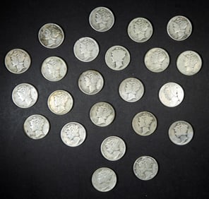 23-Mercury Dimes- Mixed