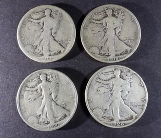 (4) Better Date Walking Liberty Half Dollars