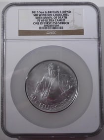 2015 5oz G. Britain 10PND, NGC PF-69 UC