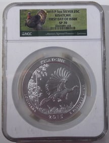 2015 P 5oz Silver 25C Kisatchie, NGC SP-70