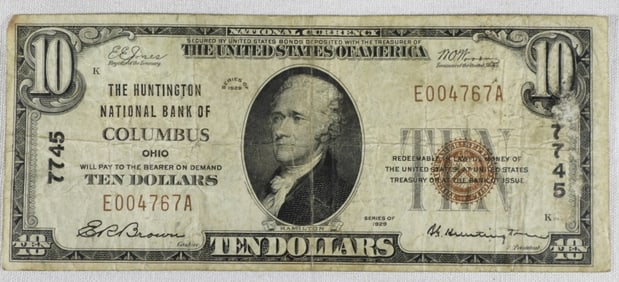 $10 National Currency, Huntington National Bank