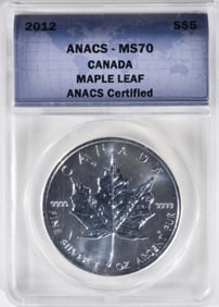 2012 Canada Maple.9999 Silver, ANACS MS-70