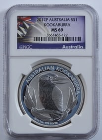 2021-P 1oz Silver Kookaburra, NGC MS-69