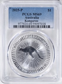 2025-P 1oz Silver Kangaroo, PCGS MS-69
