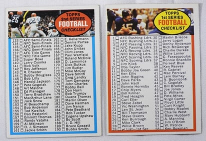 First & Second TOPPS Football Series Checklist