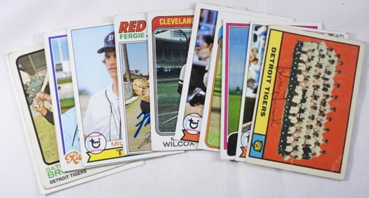 (12) TOPPS Baseball Cards Autographed