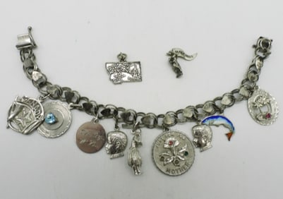 Late 1970's Sterling Charm Bracelet