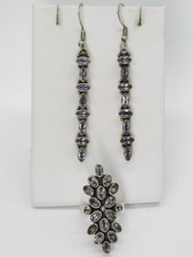 Matching 925 Amethyst Ring & Earrings