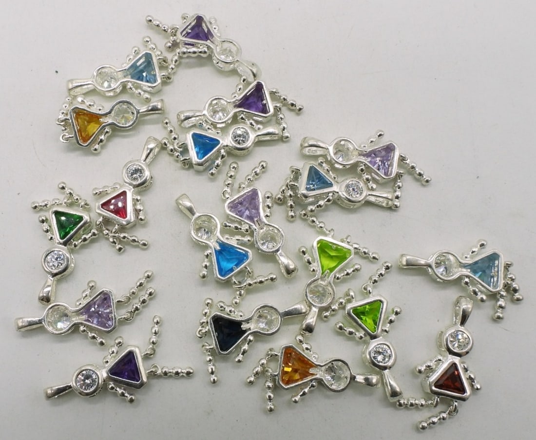 19 Sterling Gemstone Girl Pendants (1 of 1)