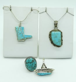 Gorgeous Turquoise Rings & Necklaces - 925