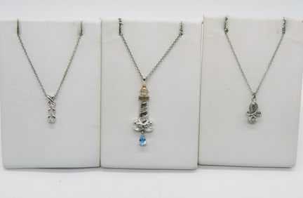 3 Sterling Fashion Necklaces