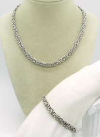 Byzantine Sterling Necklace & Bracelet
