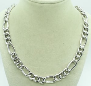 Rolled Sterling Link Necklace