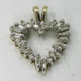 10k Yellow Gold Diamond Heart Pendant