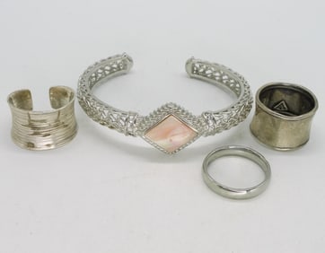 Pink Mother of Pearl Bracelet & Rings