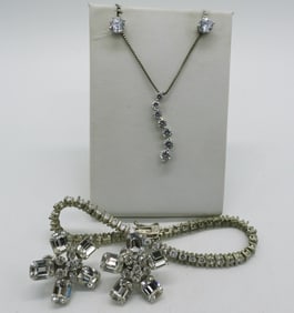 Simulated Diamond Sterling Set