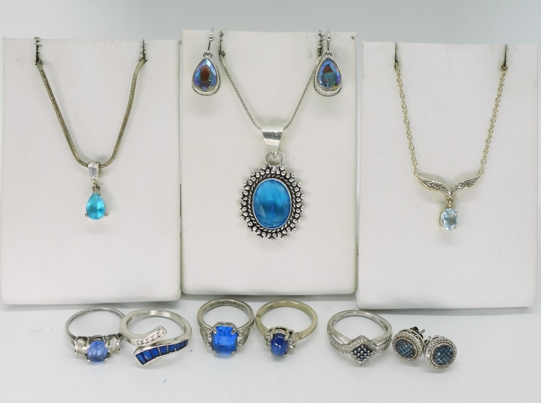 Blue Gemstone Sterling Rings & Necklaces (1 of 4)