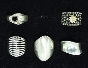 Five Simple Sterling Fashion Rings