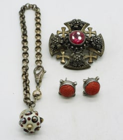 Jerusalem Cross Pin 980 Silver & More